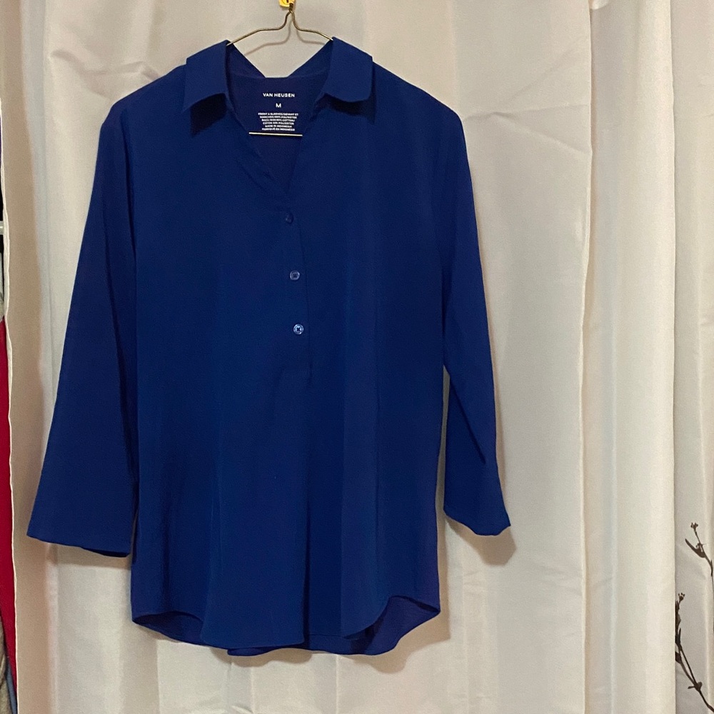 Van Heusen Deep Blue Women's Button-Down Shirt